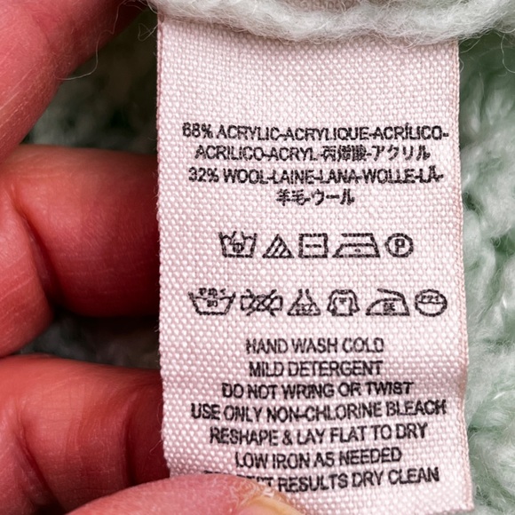 Free People Crashing Waves Open Knit Sweater Wool Blend Mint Green Slouchy S - Picture 14 of 14